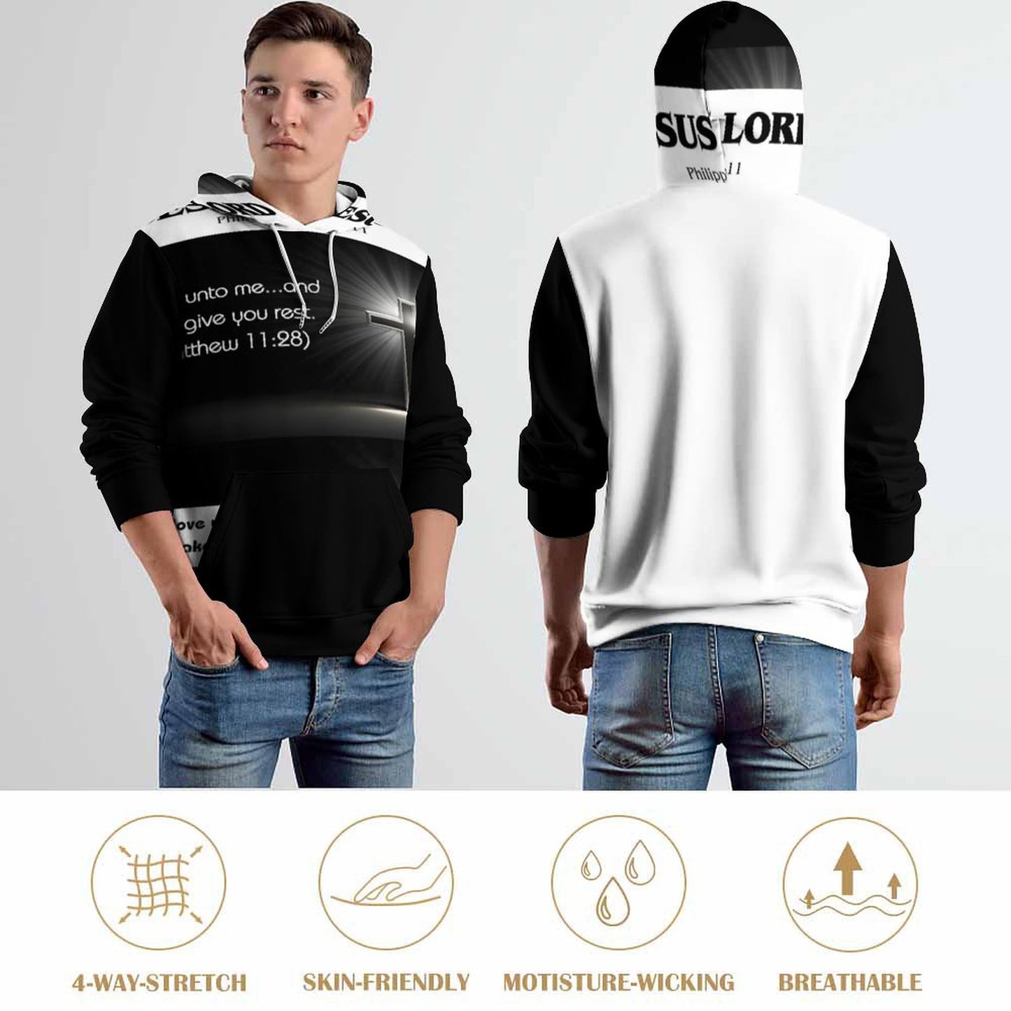 230gsm Printed Hoodie for Men (All-Over Printing)