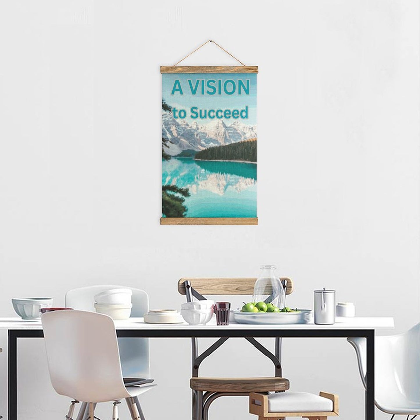 Framed Flax Painting Wall Decor