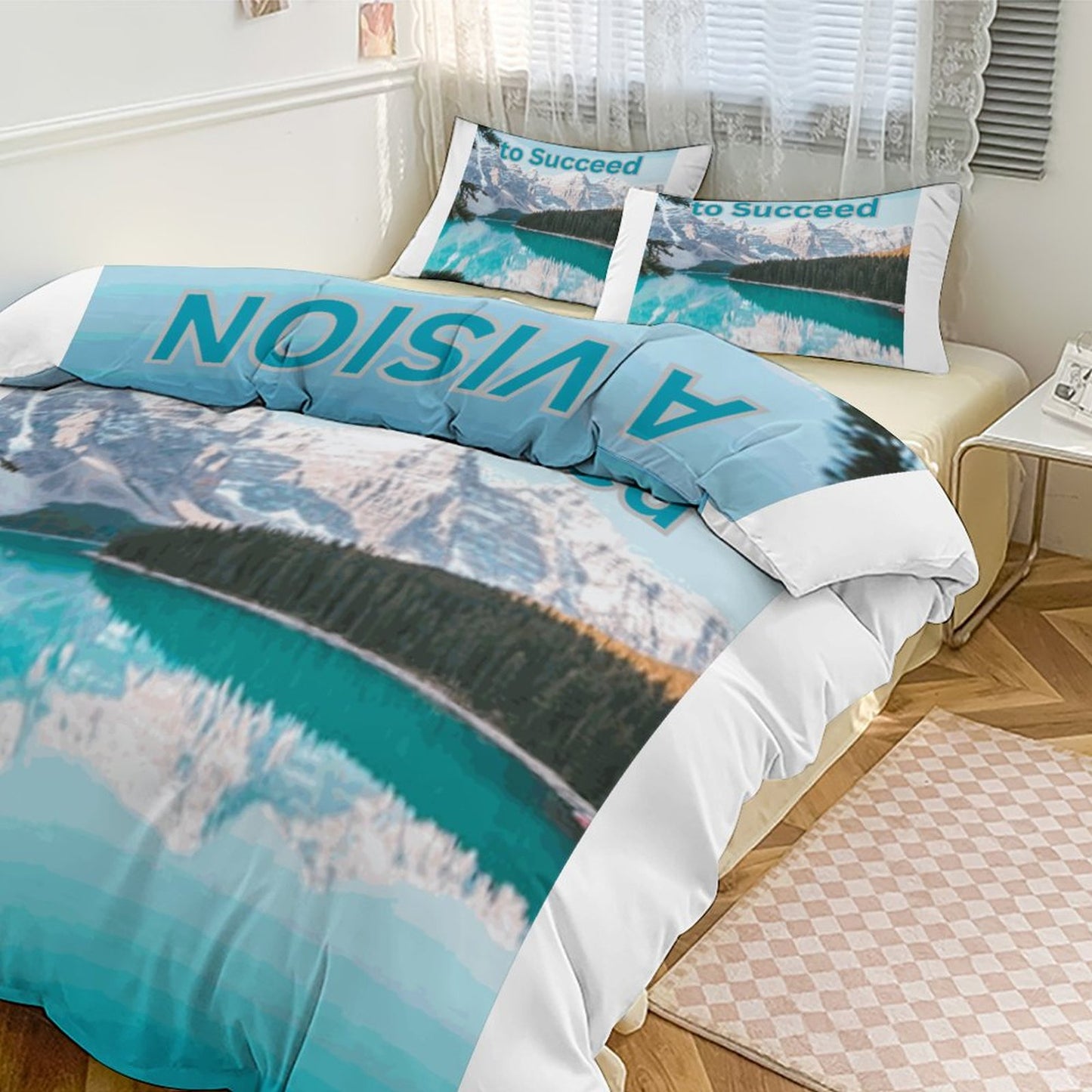 3-Piece Bedding Set-102"x90"/ 259x229cm (Dual-sided Printing)