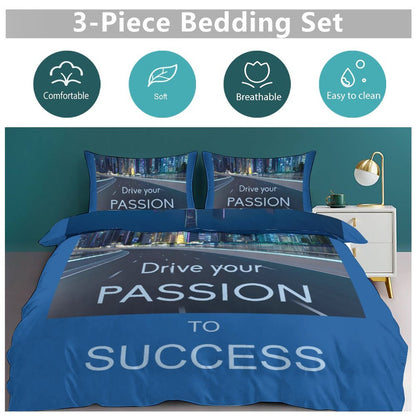 3-Piece Bedding Set-86"×70"/ 218×177cm (Dual-sidede Printing)