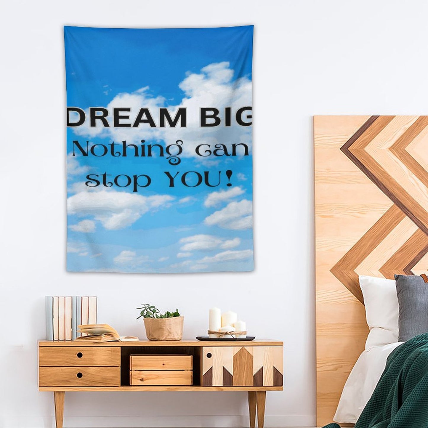 Wall Art with Vertical Tapestry