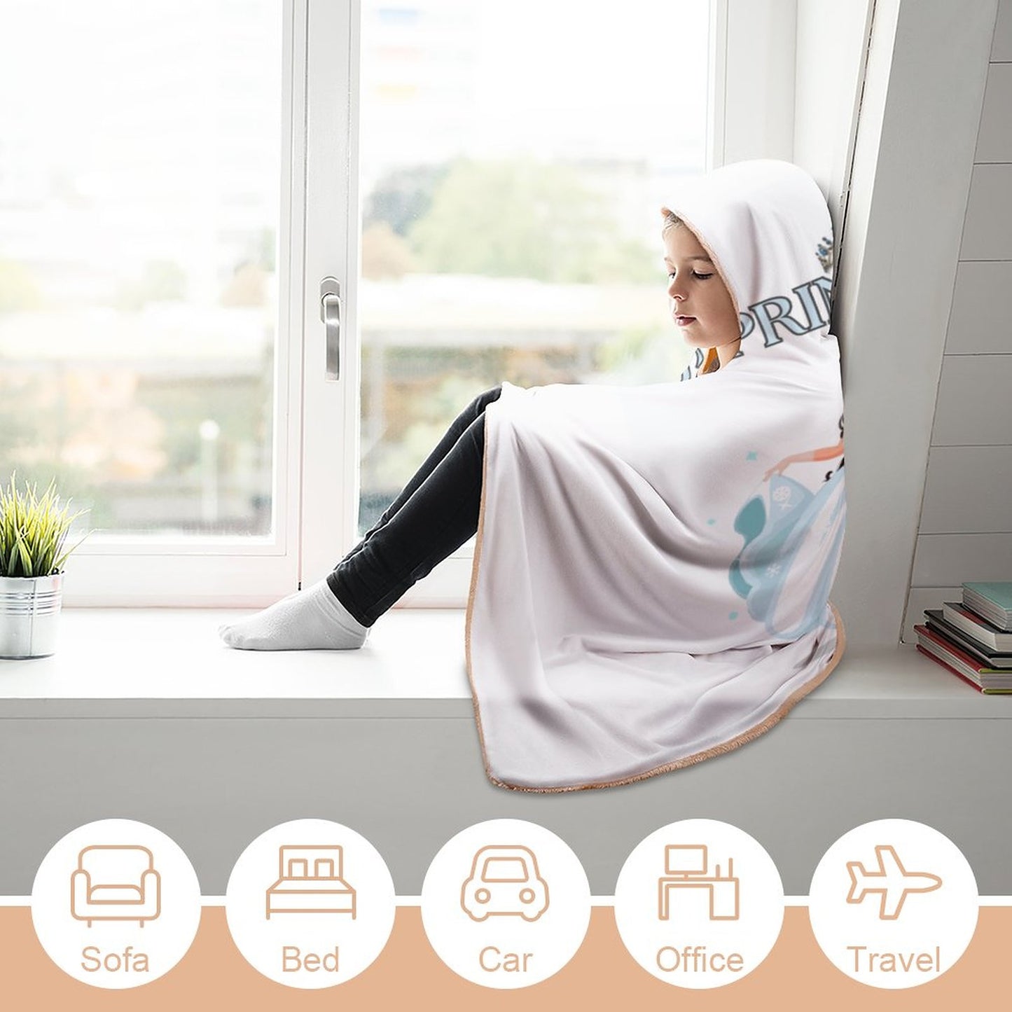 Wrap Hooded Blanket-60"x80"/ 150x200cm