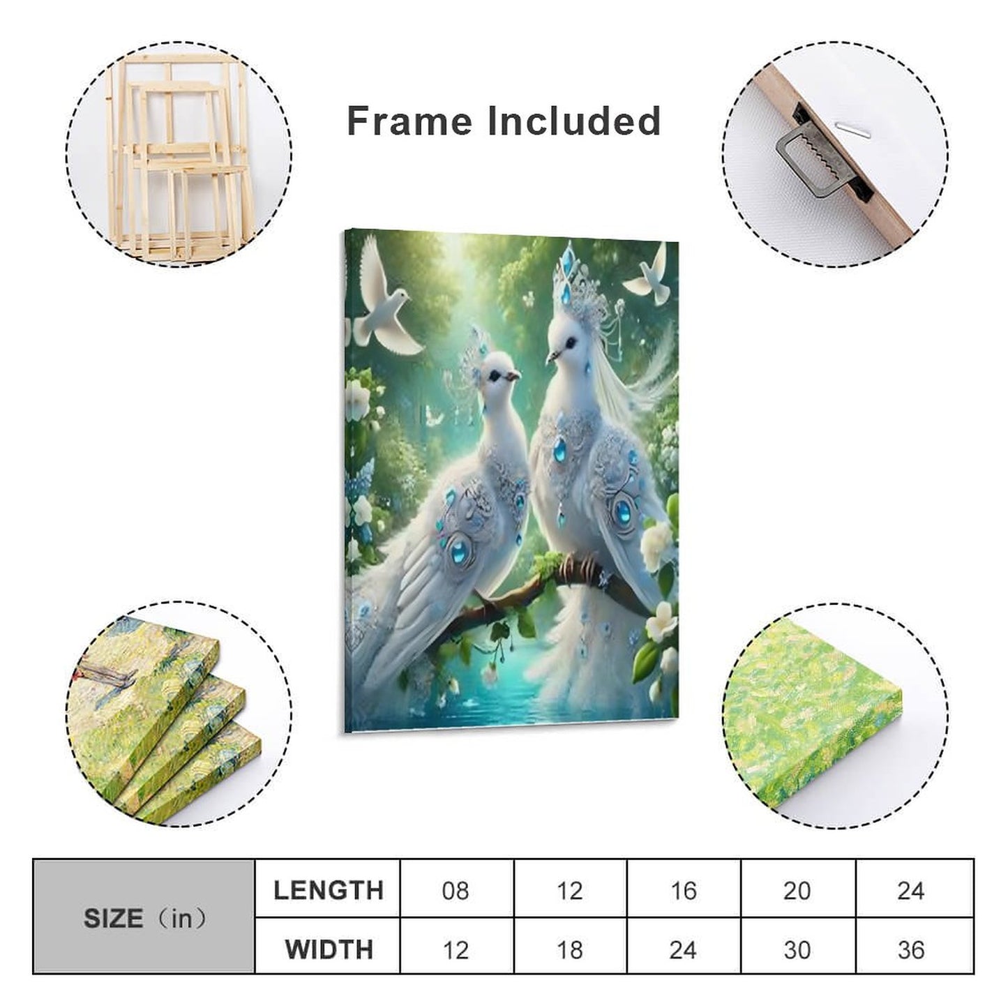 Framed Wooden Poster Hanging (Vertical 2:3)-8x12 inch