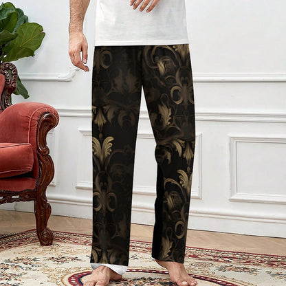 BLACK & GOLD ACCENT Men's Pajama Pants