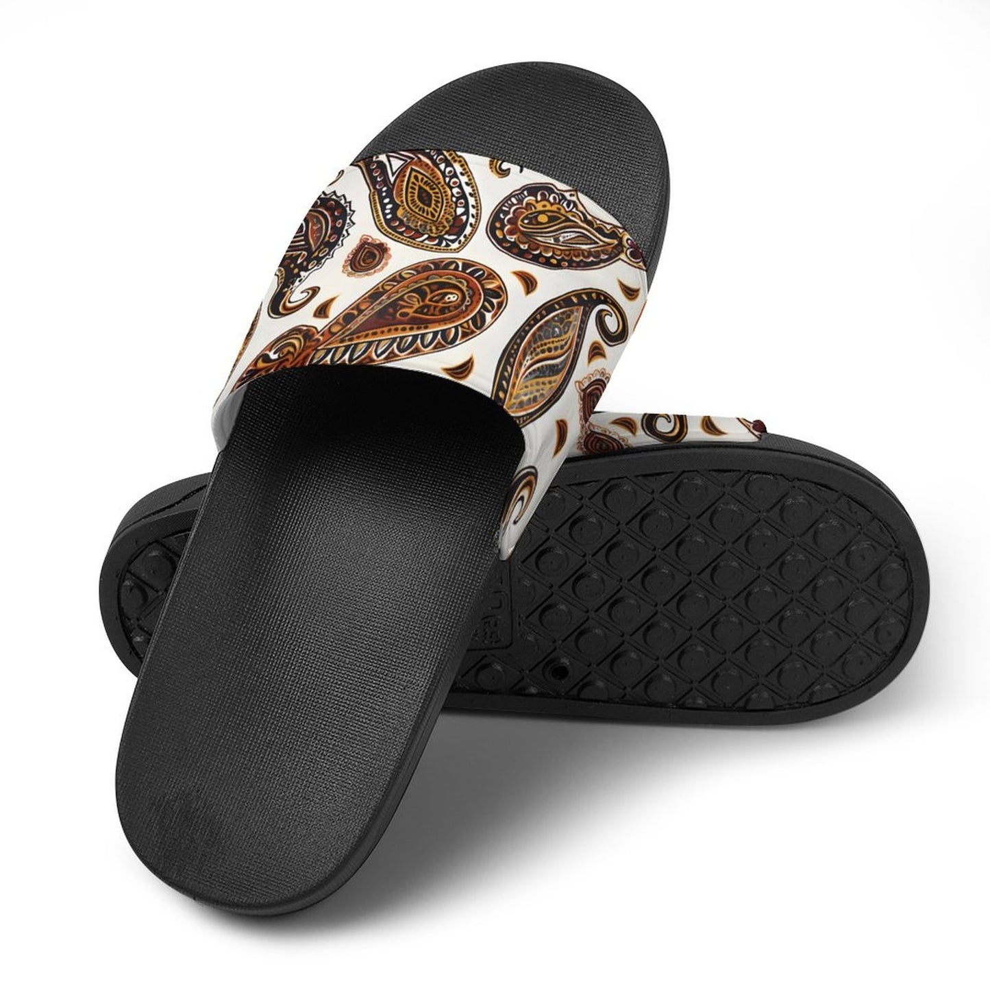 ORANGE PAISLEY  Unisex PVC Slippers or Slides