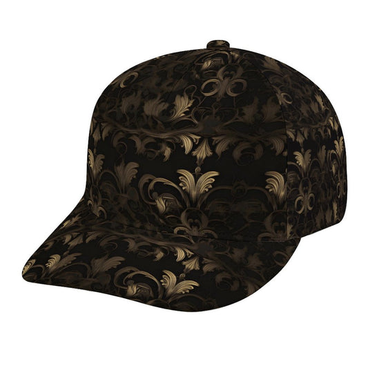 BLACK & GOLD ACCENT Bent Fitted Cap