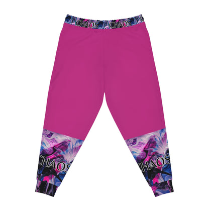 CHAOS on Pink Unisex Athletic Joggers-SMALL-3XL