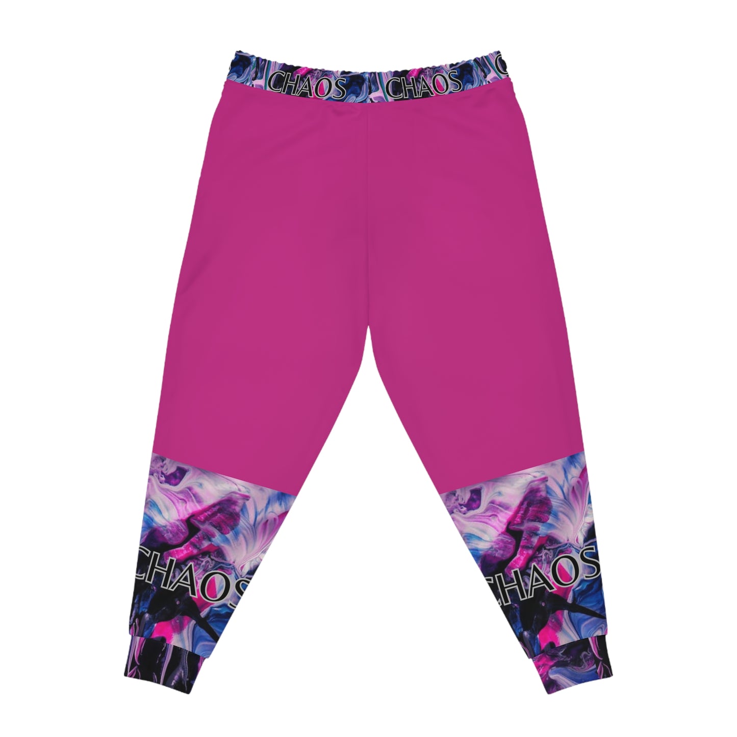 CHAOS on Pink Unisex Athletic Joggers-SMALL-3XL