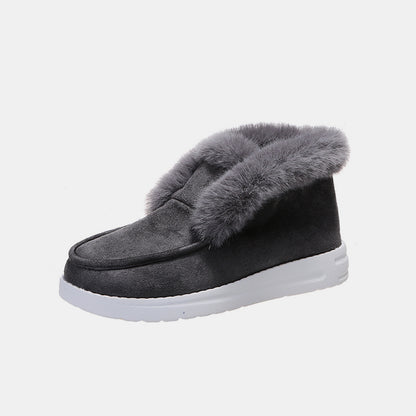 Furry Suede Snow Boots (brown/black/dark grey)
