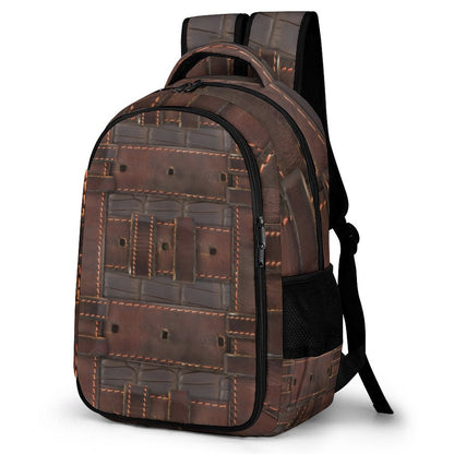 RUGGED LEATHER BUCKLE Print Backpack