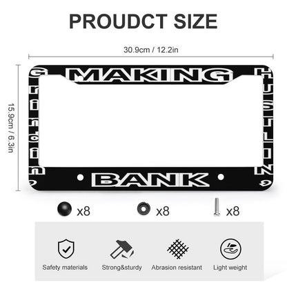 License Plate Frames with 4 Round Holes (1 Pair)-MAKING BANK