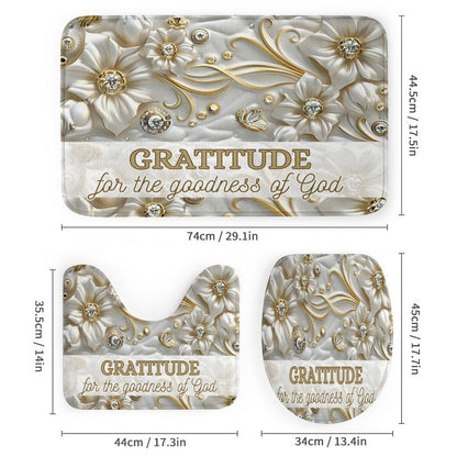 Shower Curtain Set with 3 Rugs