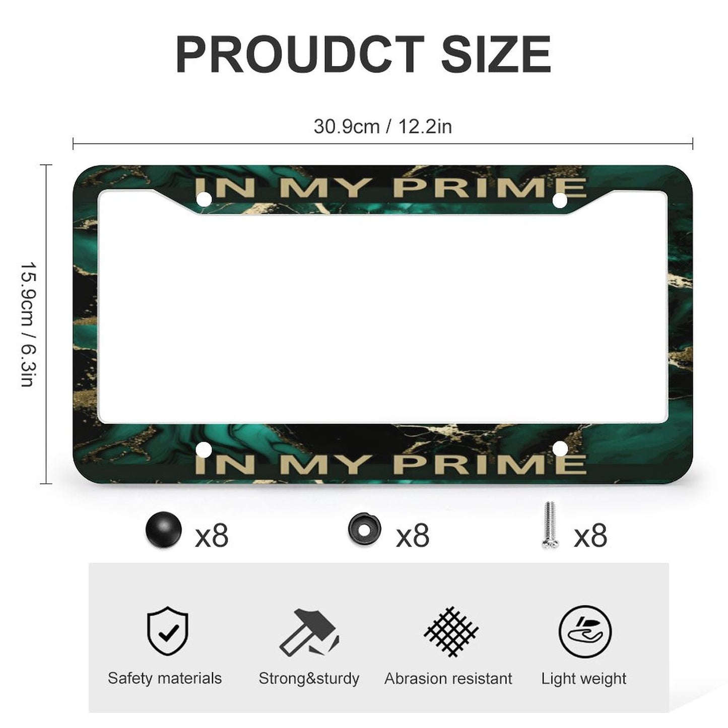 License Plate Frames with 4 Round Holes (1 Pair)