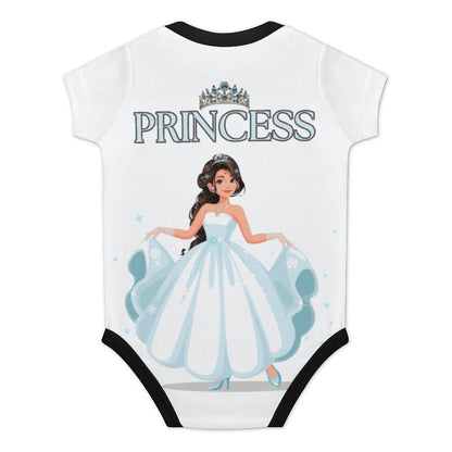 220gsm Faux Cotton Short Sleeve Baby Romper 349P (All-over Printing)