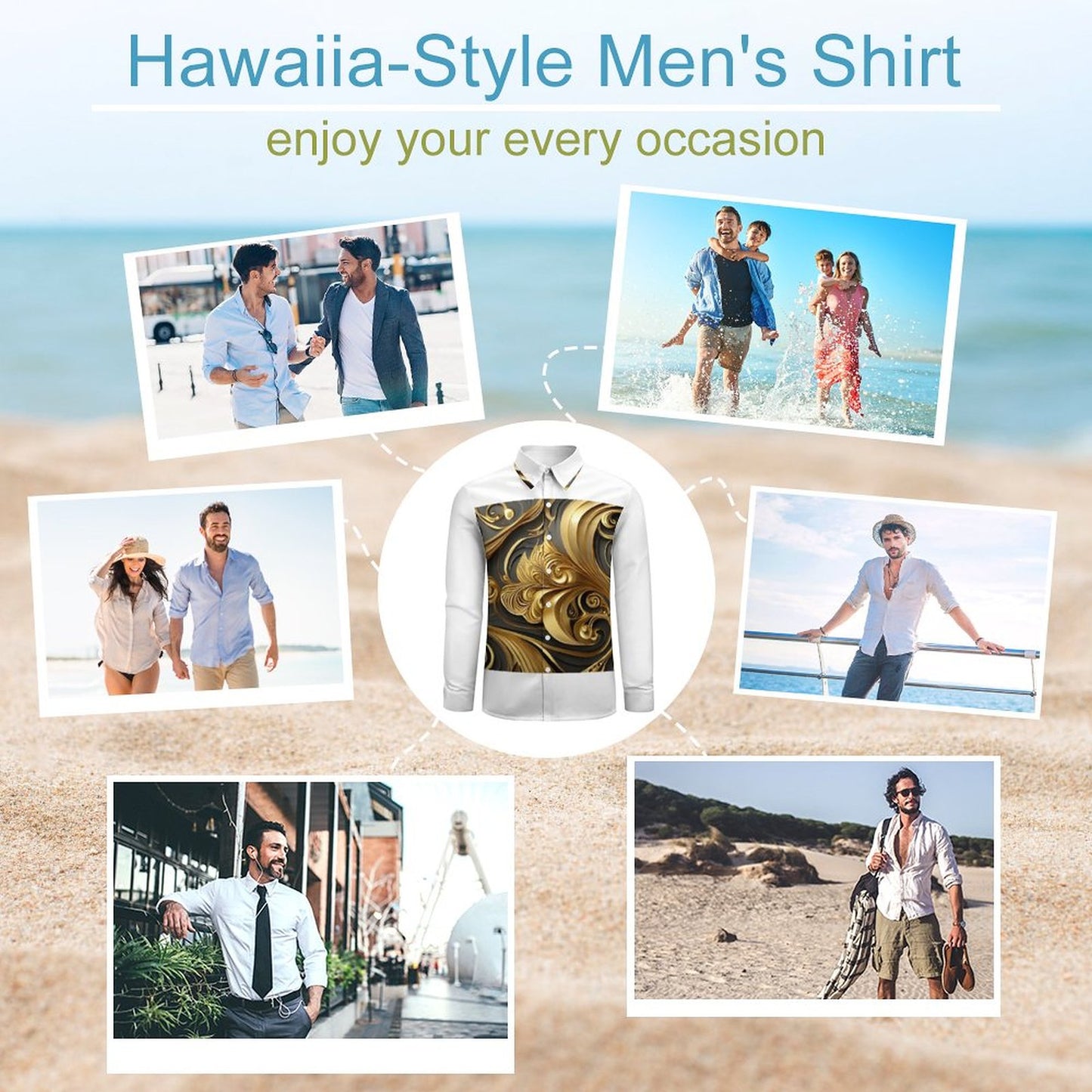 Men's Long Sleeve Shirt with Pocket(All-Over Printing)