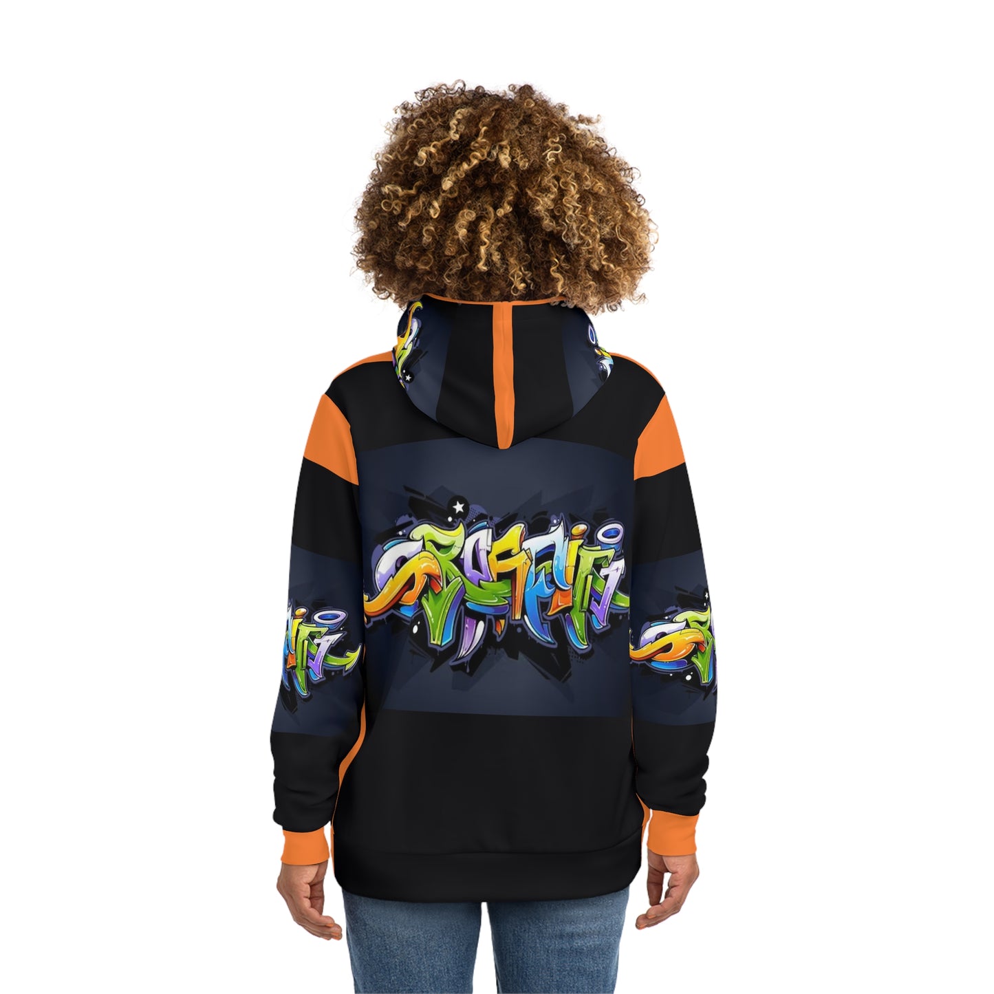 COLORFUL GRAFFITI UNISEX black/orange Fashion Hoodie