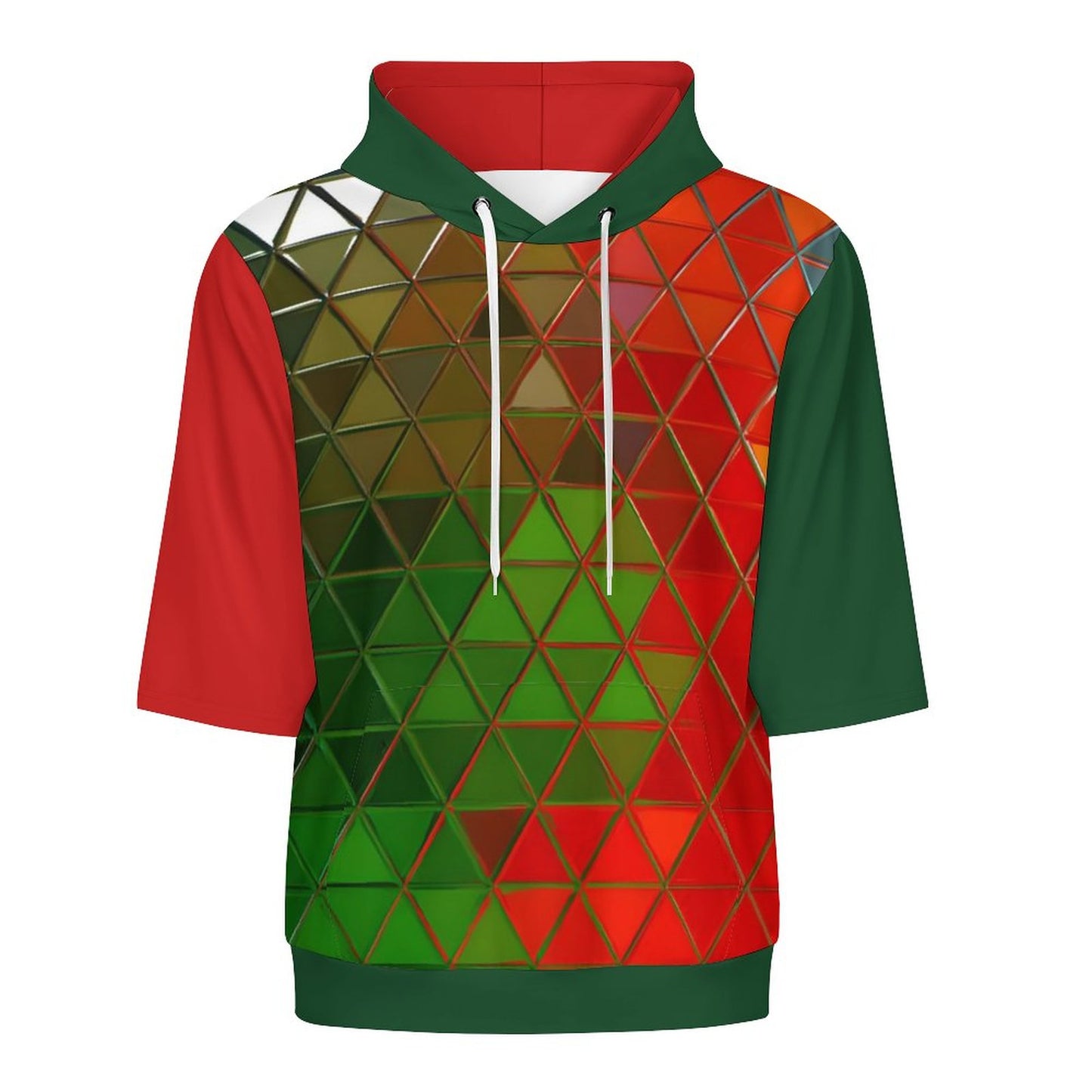 GLASS PRISM Half Sleeve Hoodie-SMALL-6XL