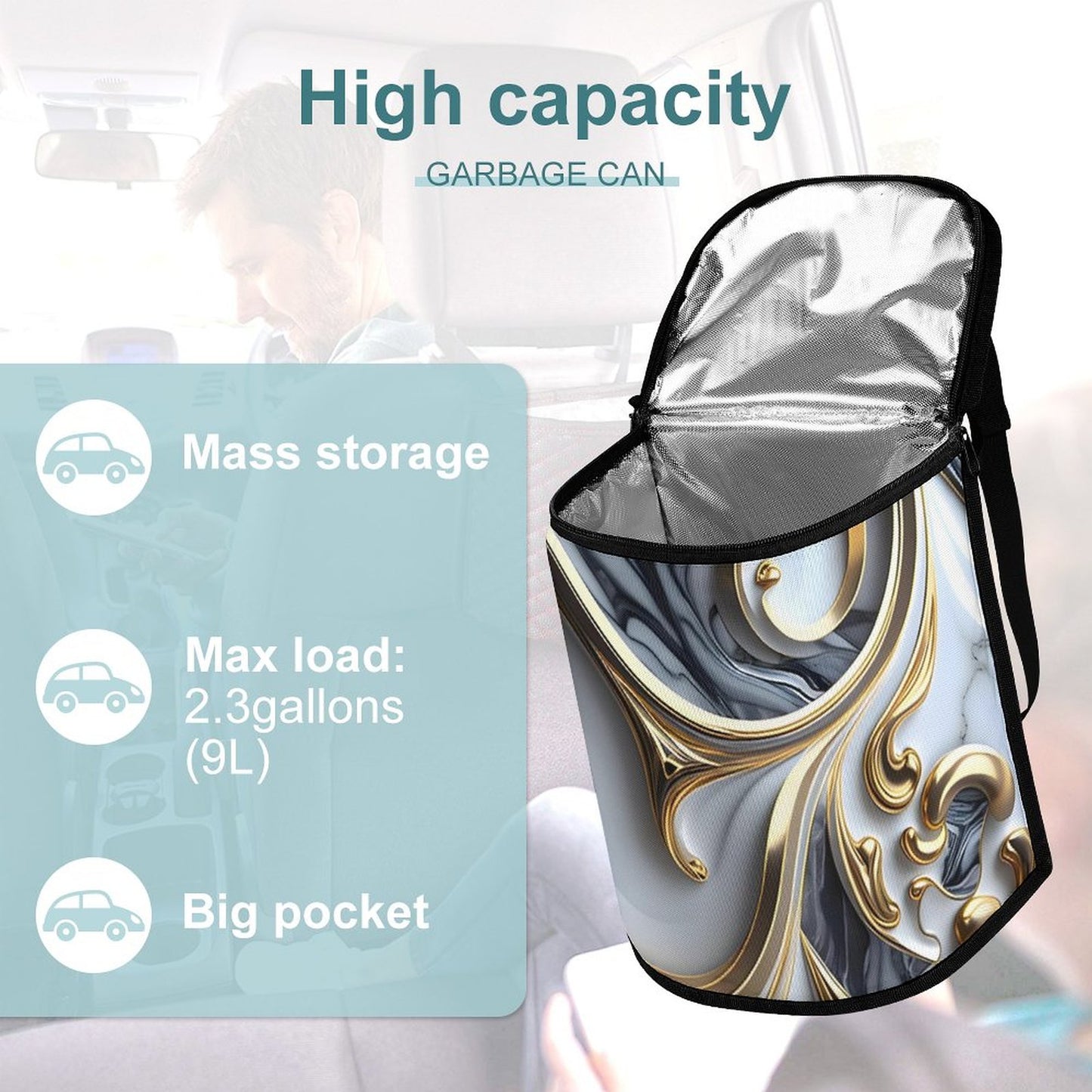 Collapsible Car Trash Bin