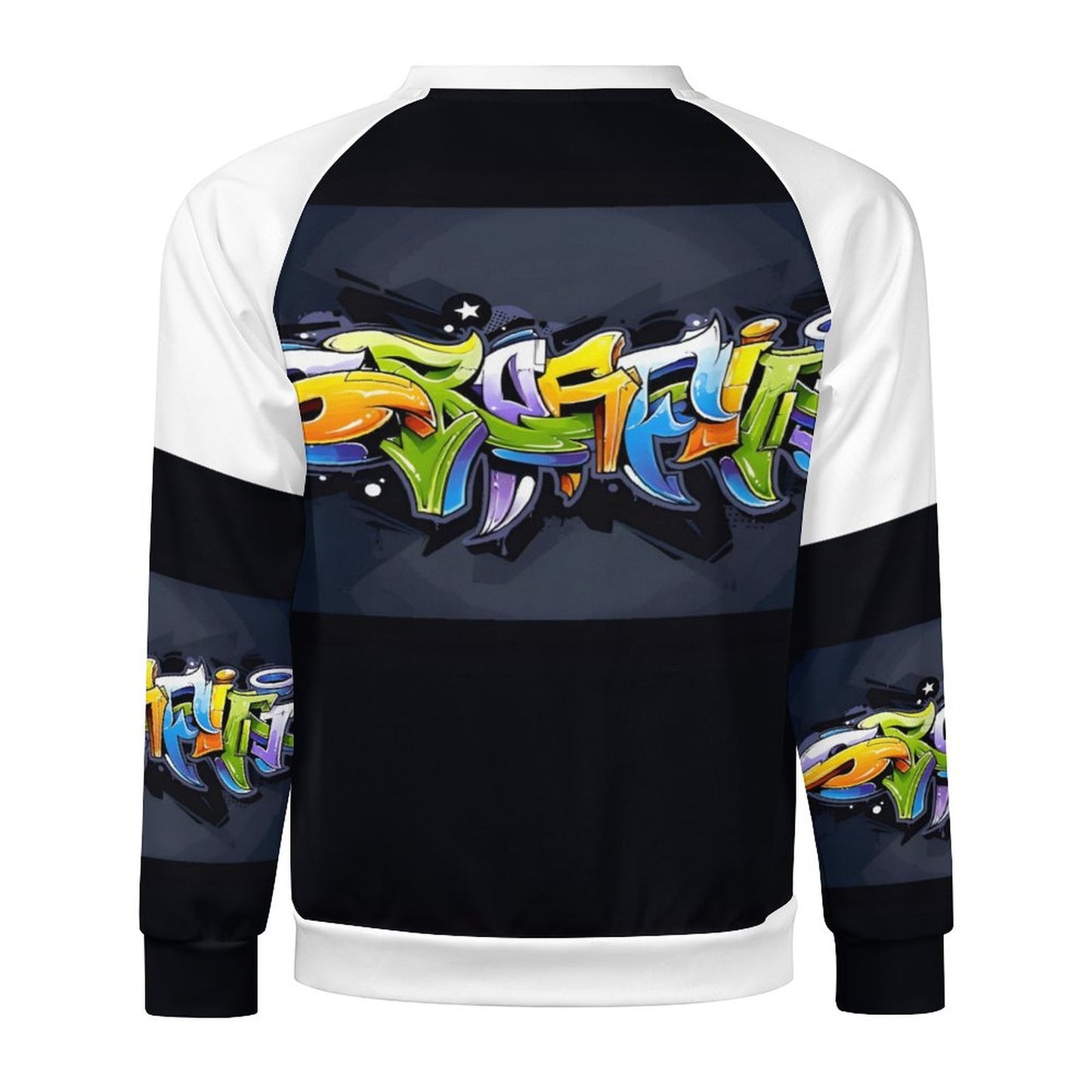 COLORFUL GRAFFITI Men's Crewneck Raglan Sweatshirt-SMALL-5XL