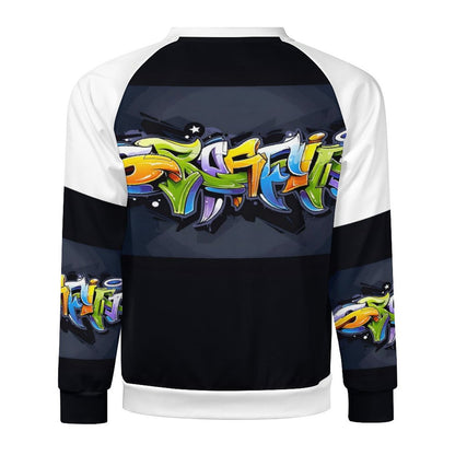 COLORFUL GRAFFITI Men's Crewneck Raglan Sweatshirt-SMALL-5XL