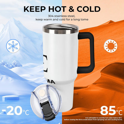 40oz Insulated Tumbler with Handle and Straw