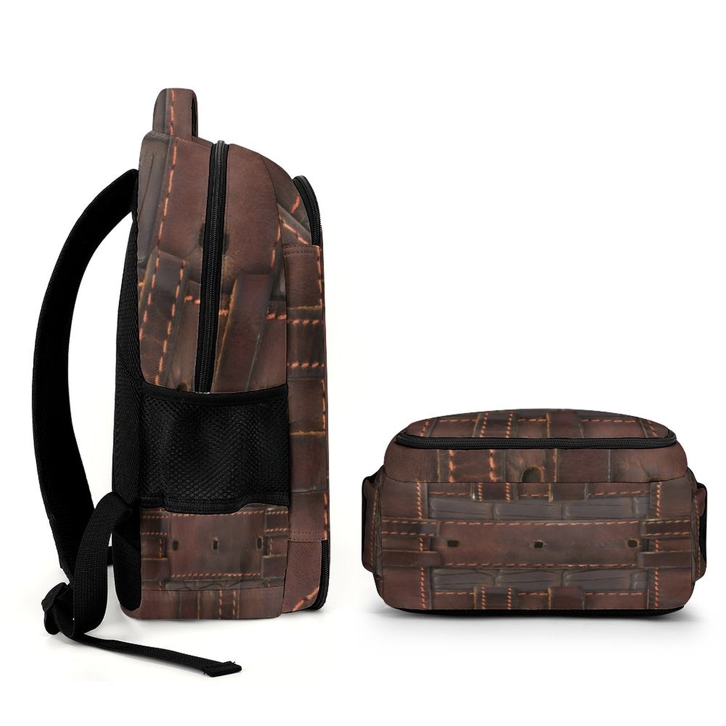 RUGGED LEATHER BUCKLE Print Backpack