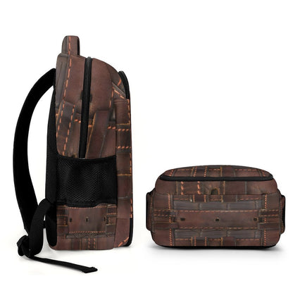 RUGGED LEATHER BUCKLE Print Backpack