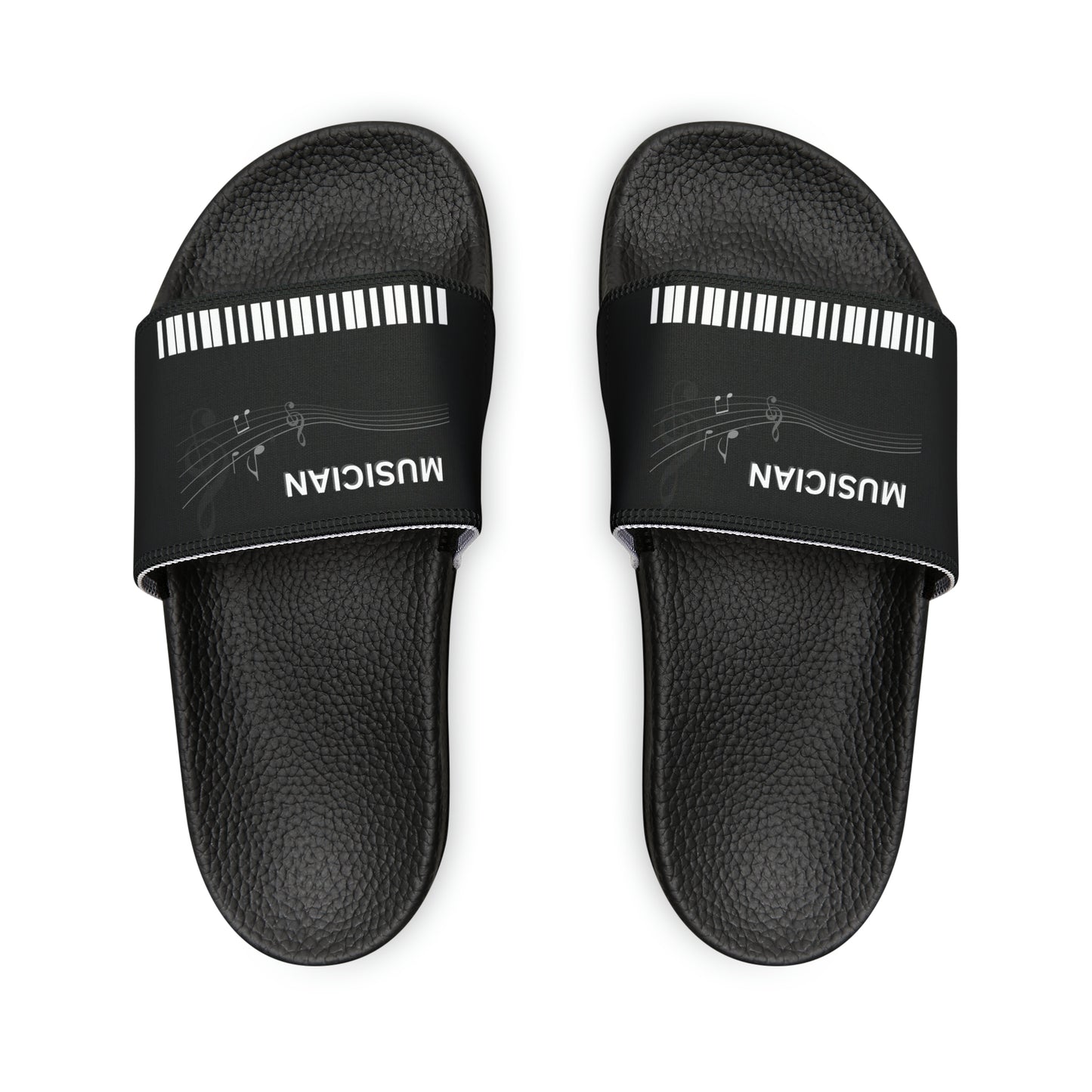 MUSICIAN'S PIANO Unisex Slide Sandals (OPTIONS: BLACK OR WHITE SOLE BOTTOMS)