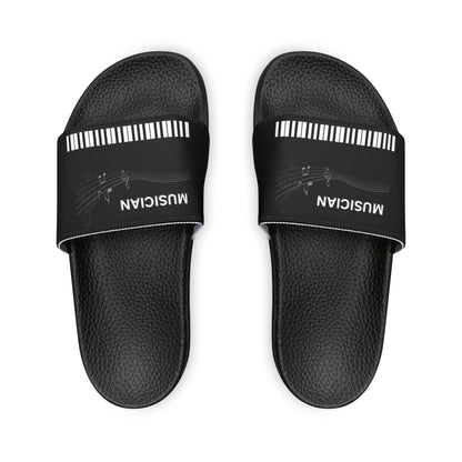 MUSICIAN'S PIANO Unisex Slide Sandals (OPTIONS: BLACK OR WHITE SOLE BOTTOMS)
