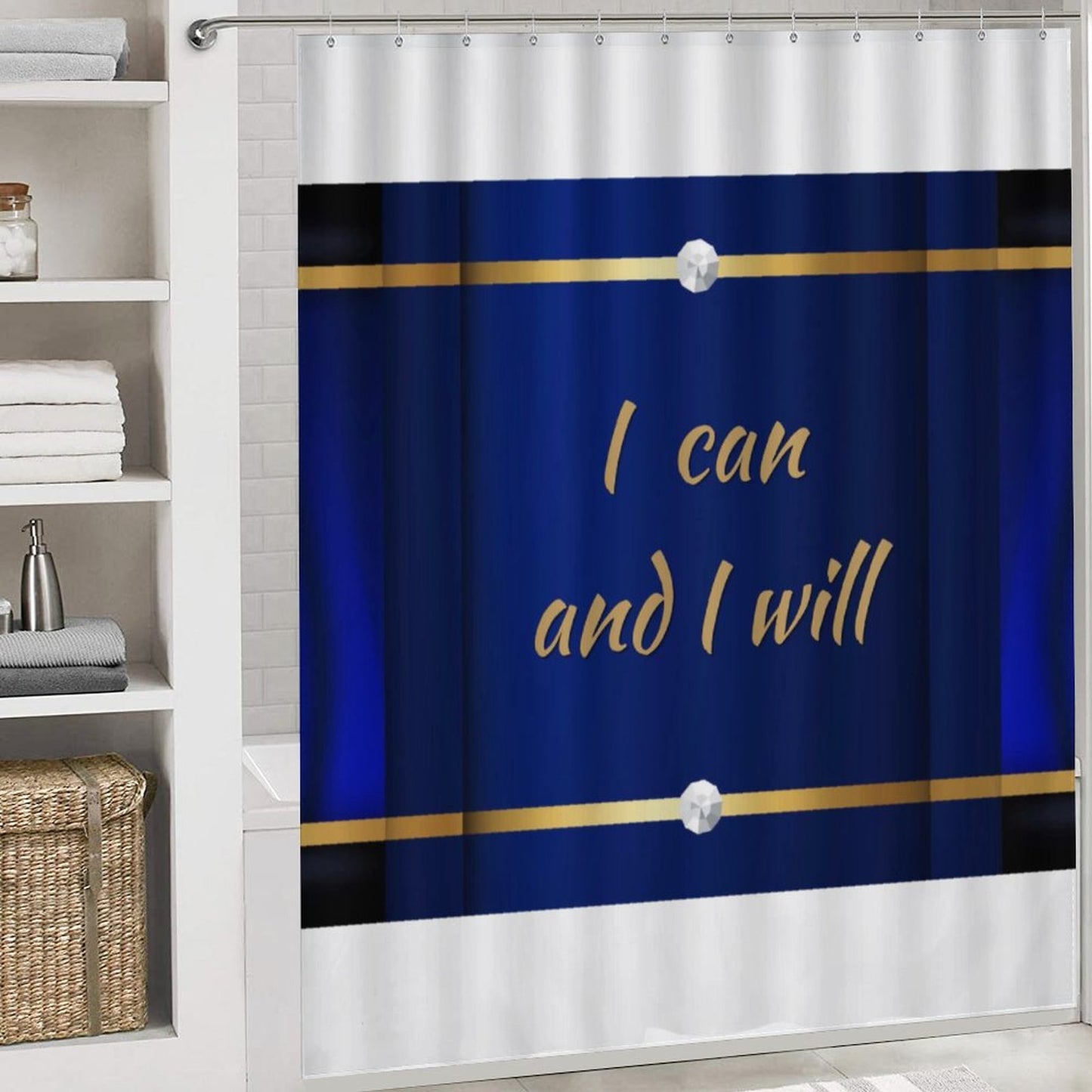 Shower Curtain Set with 3 Rugs
