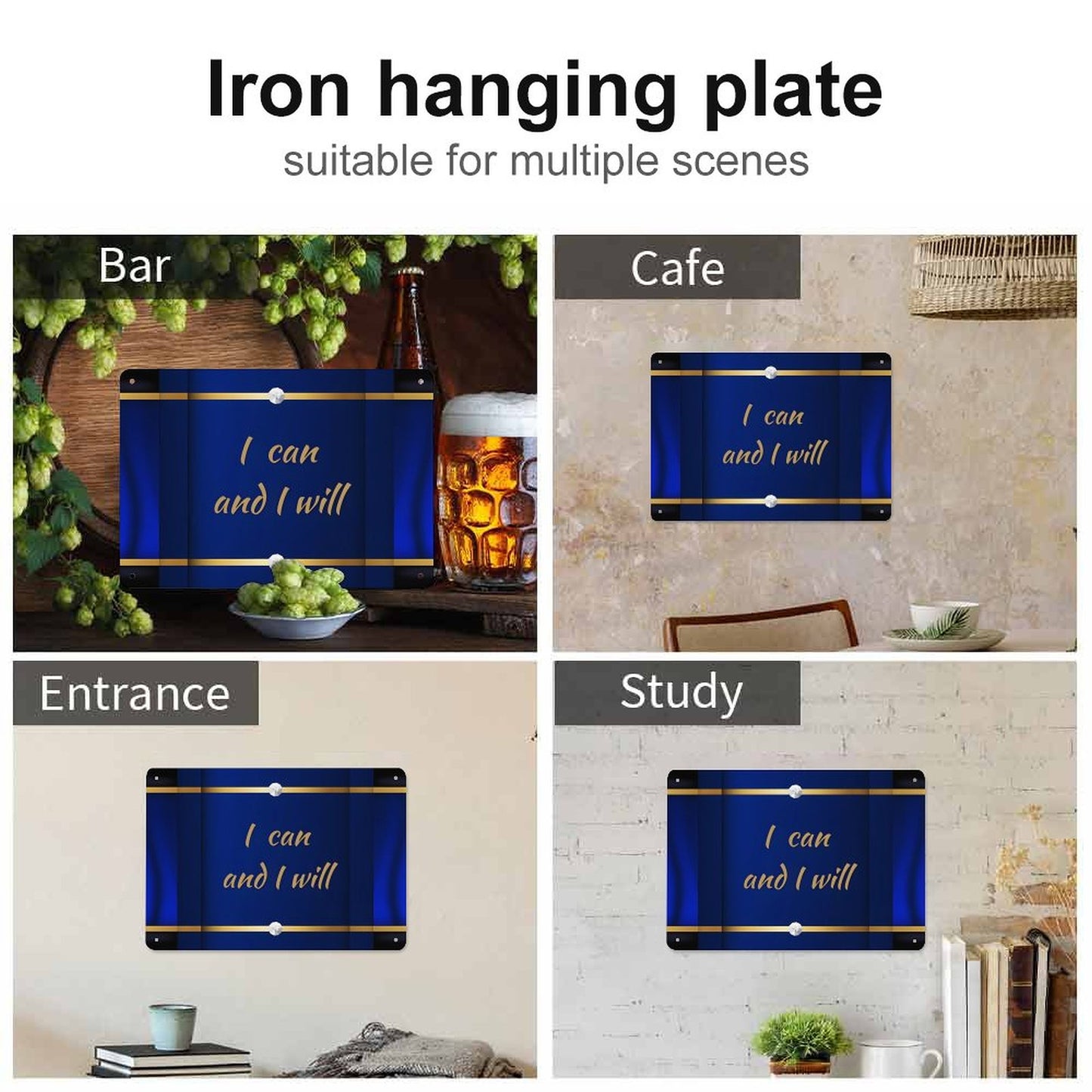 Horizontal Personalized Metal Wall Art Tin Sign-5.5"x7.9"/14x20cm