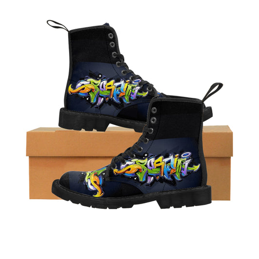 COLORFUL GRAFFITI Men's Canvas Boots