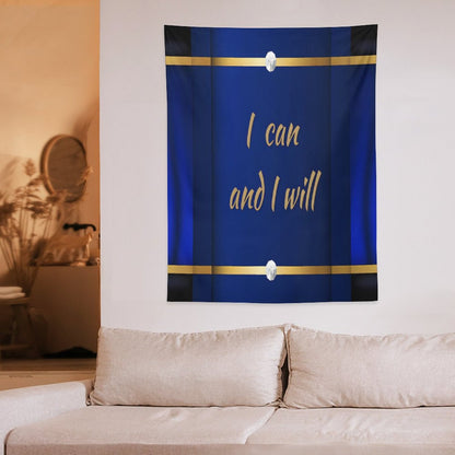 Wall Art with Vertical Tapestry