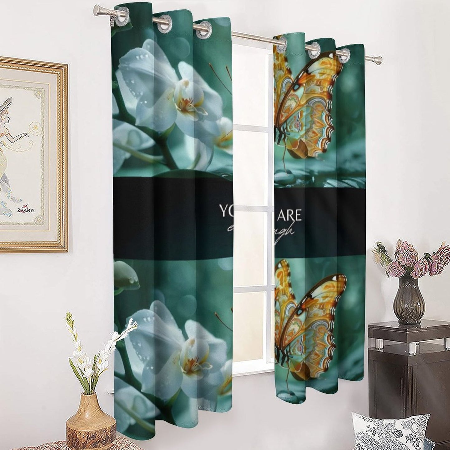 Grommet Curtain-52"x72"/ 132x183cm-YOU ARE ENOUGH