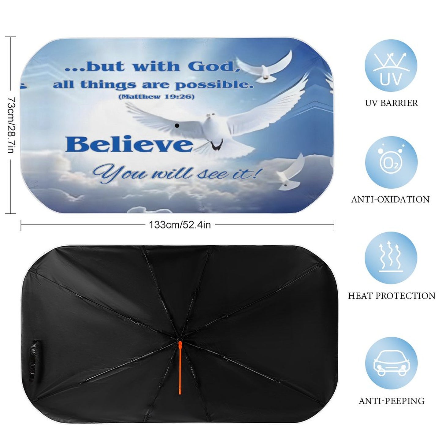 Car Sunshade Umbrella-BELIEVE