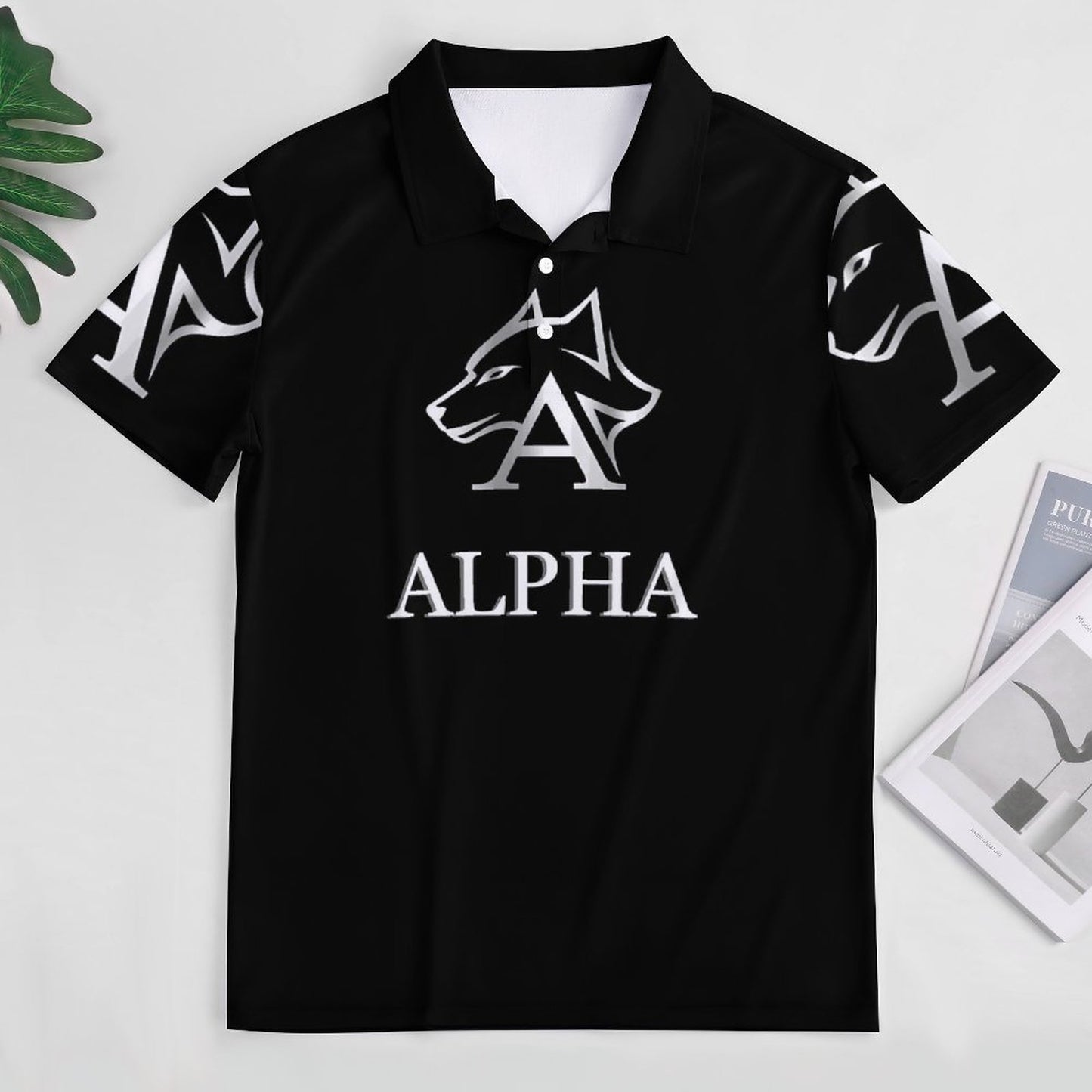 Custom Polo Shirts with All-Over printing Design Straight B612