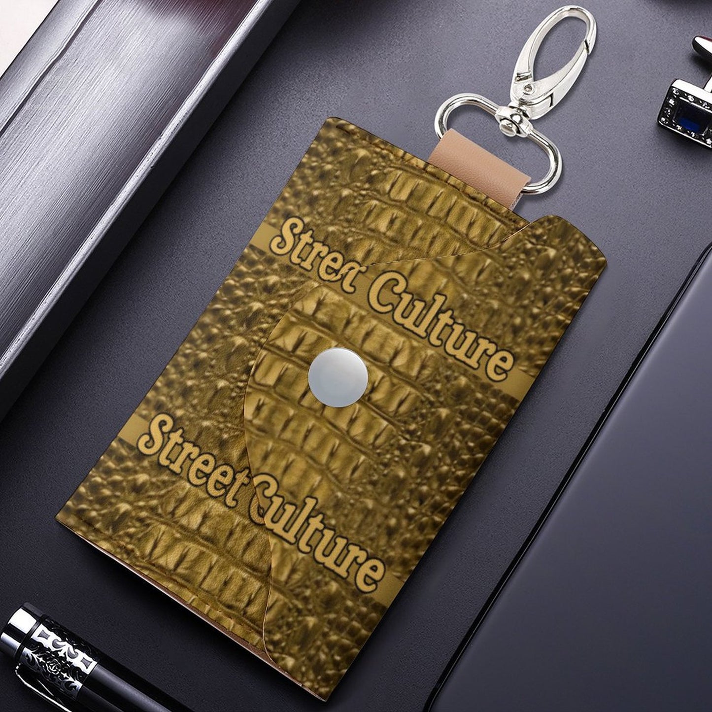 STREET CULTURE Alligator Leather Key Holder Pouch