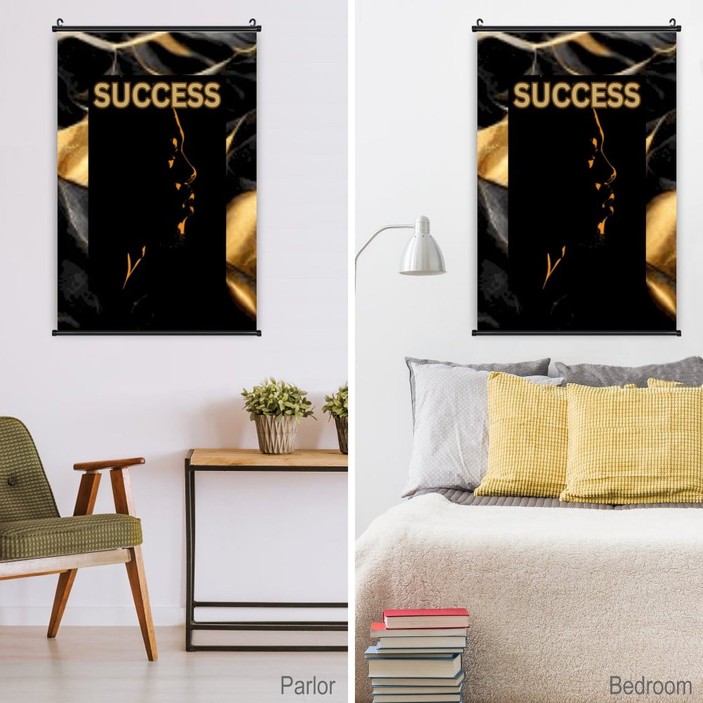 Canvas Hanging Poster with Scrolls-16"x24"/ 40x60cm