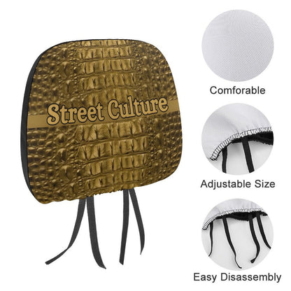STREET CULTURE Alligator Car Headrest Covers-1 or 2 PCS