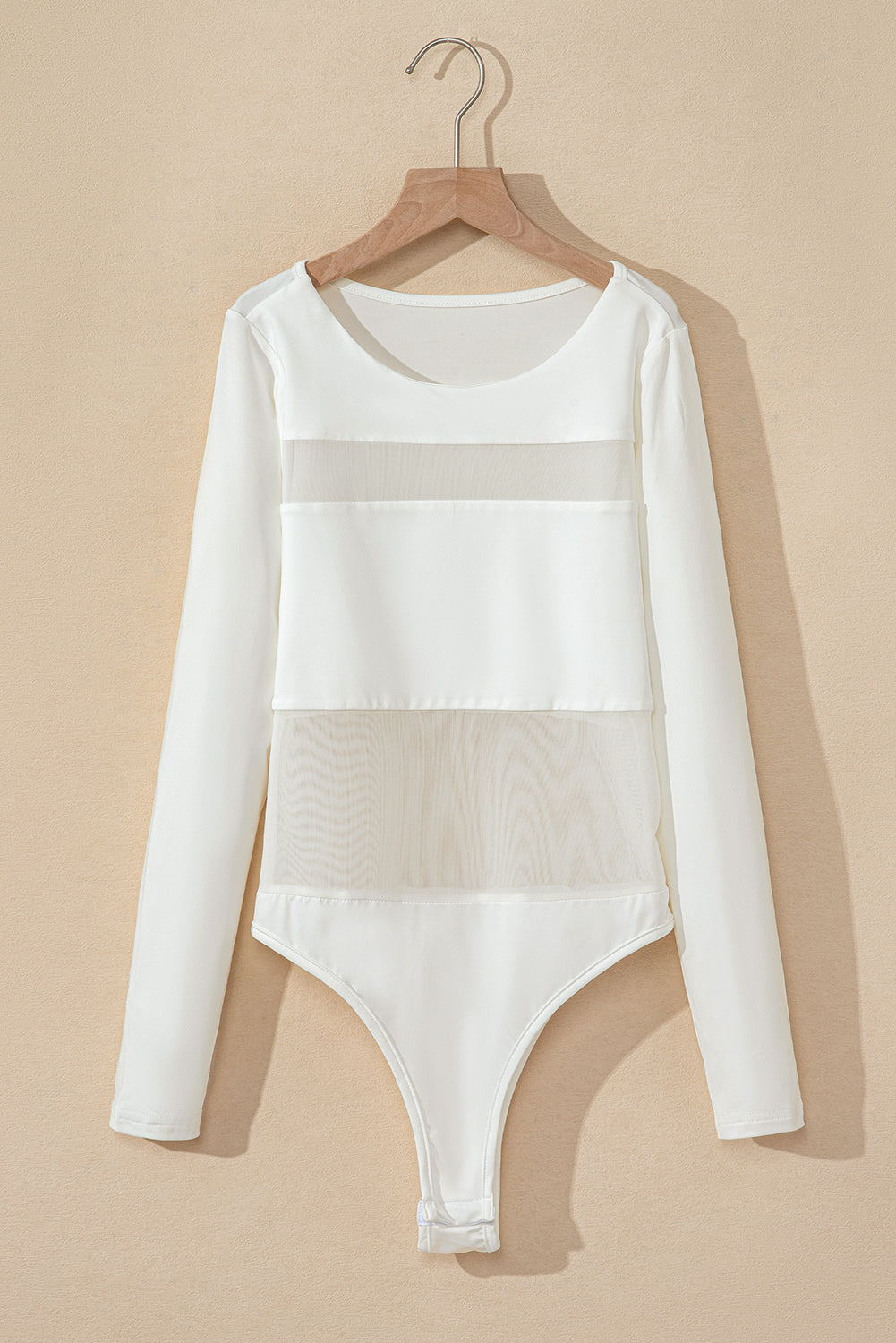 Round Neck Long Sleeve Bodysuit-S-XL