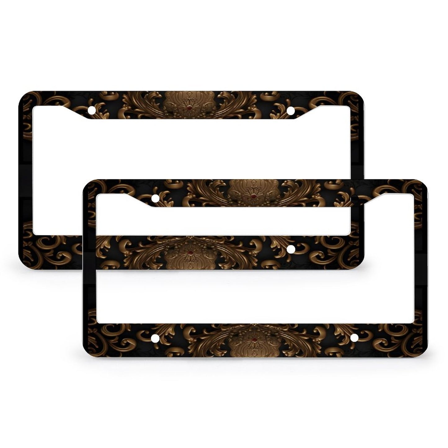License Plate Frames with 4 Round Holes (1 Pair)