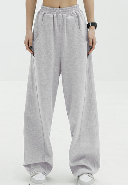 Elastic Waist Sweatpants with Pockets (black/tan/grey)-SMALL-2XL