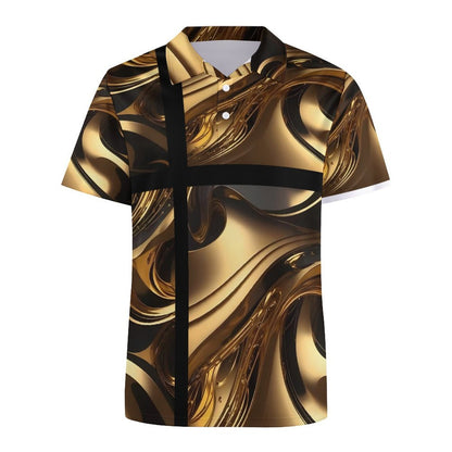 Custom Polo Shirts with All-Over printing Design Straight B612