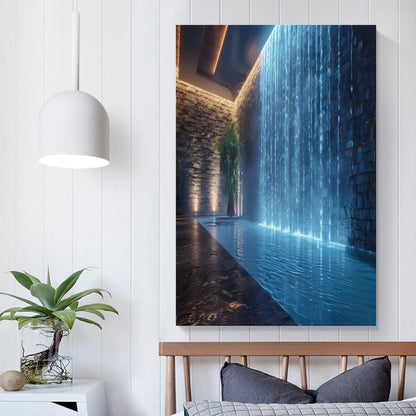WALL WATERFALL Unframed Art Canvas (Vertical 2:3)-8x12 inch (smaller one)