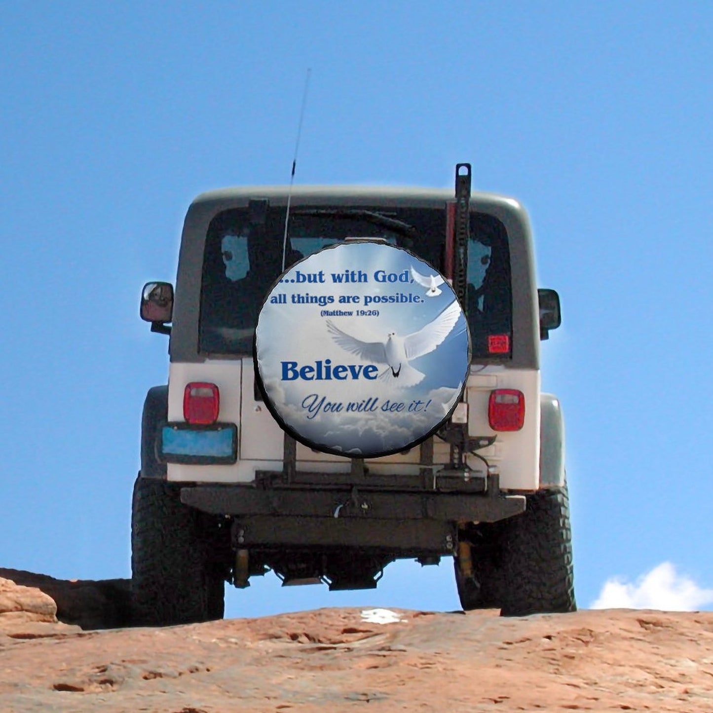 Oxford Cloth Tire Cover-BELIEVE