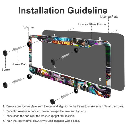 License Plate Frames with 4 Round Holes (1 Pair)