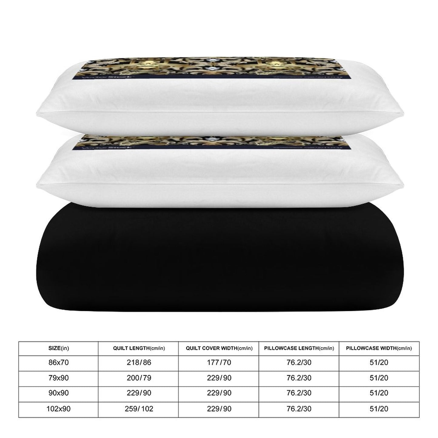 3-Piece Bedding Set-86"×70"/ 218×177cm (Dual-sidede Printing)