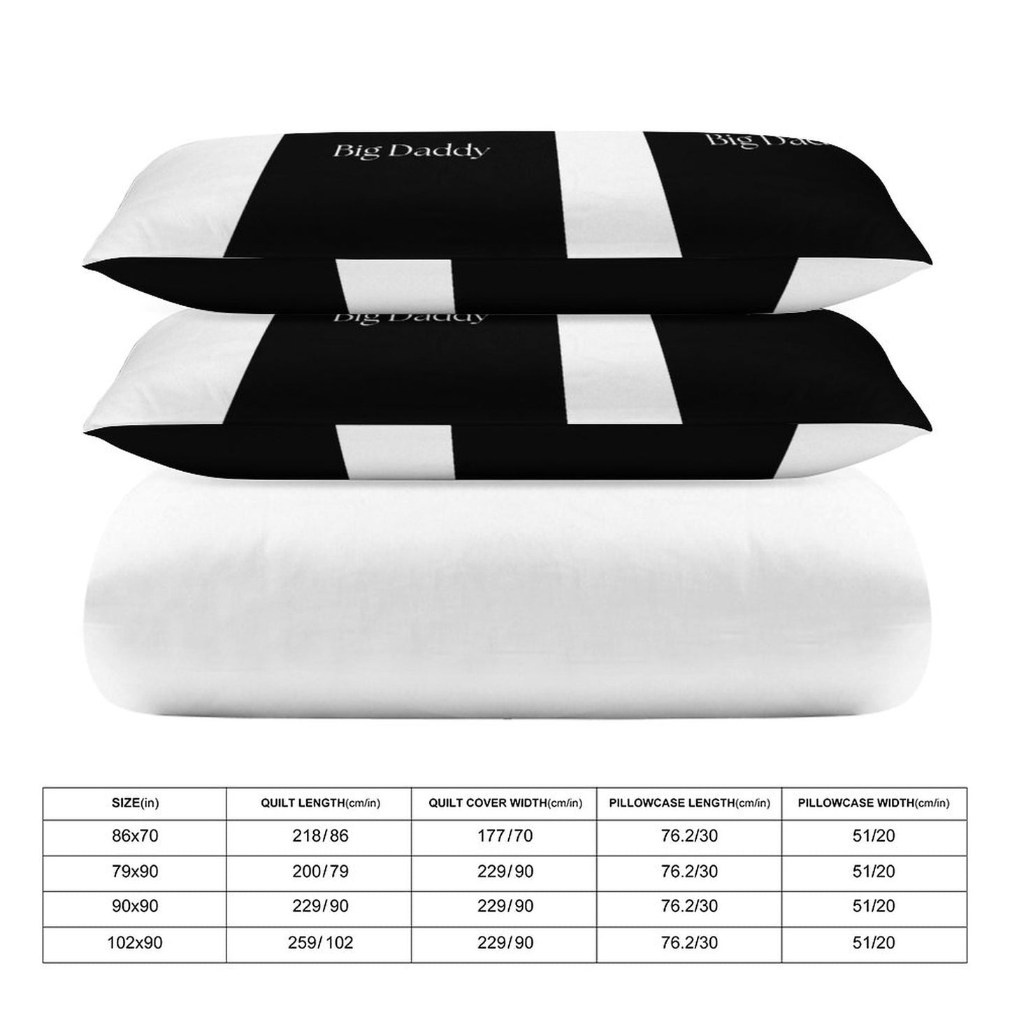 3-Piece Bedding Set-102"x90"/ 259x229cm (Dual-sided Printing)