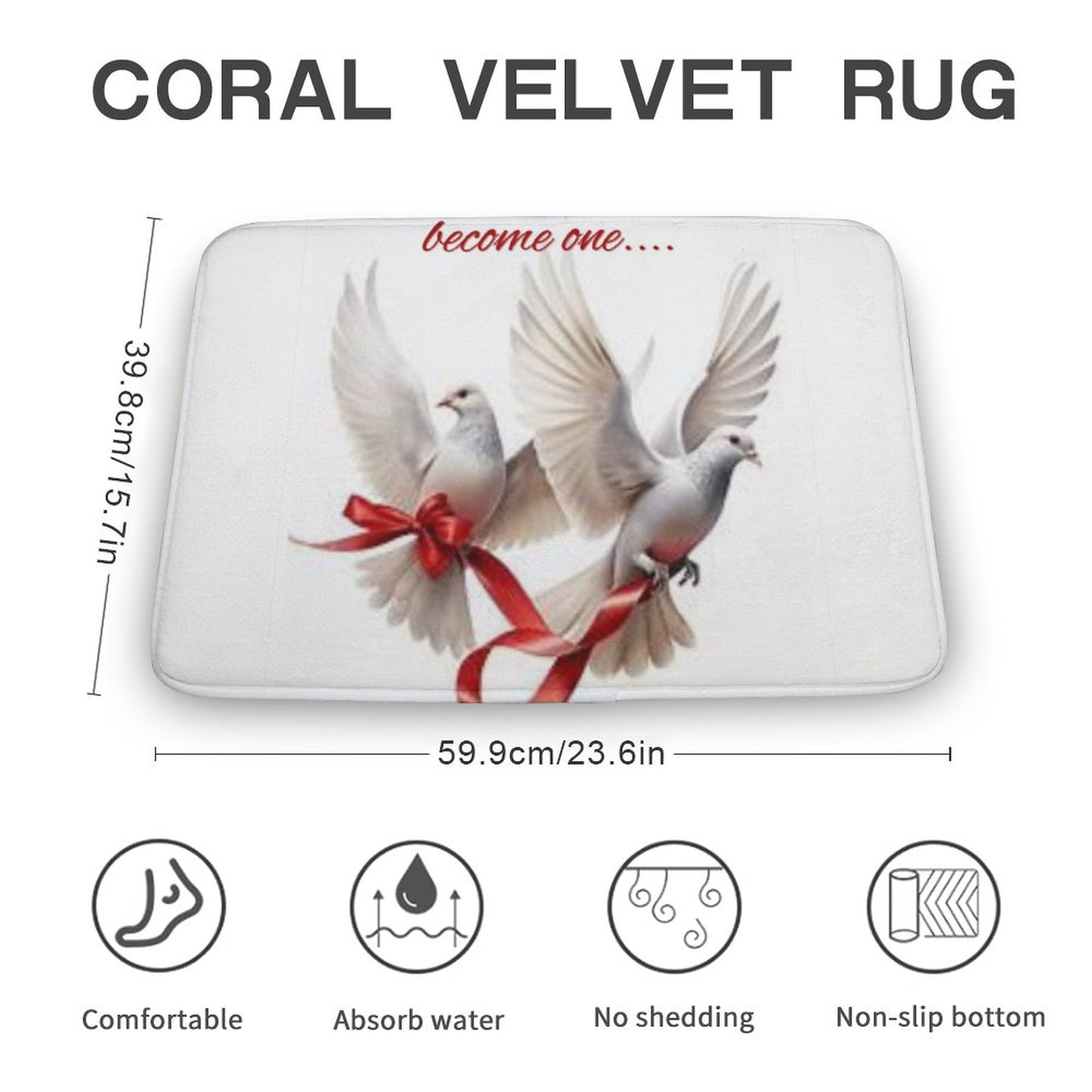 Coral Velvet Rug-15.7"x23.6"/ 40x60cm