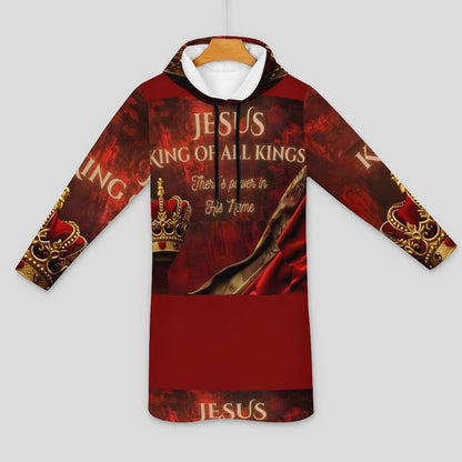 230gsm Long Sleeve Hoodie Dress(All-Over Printing）